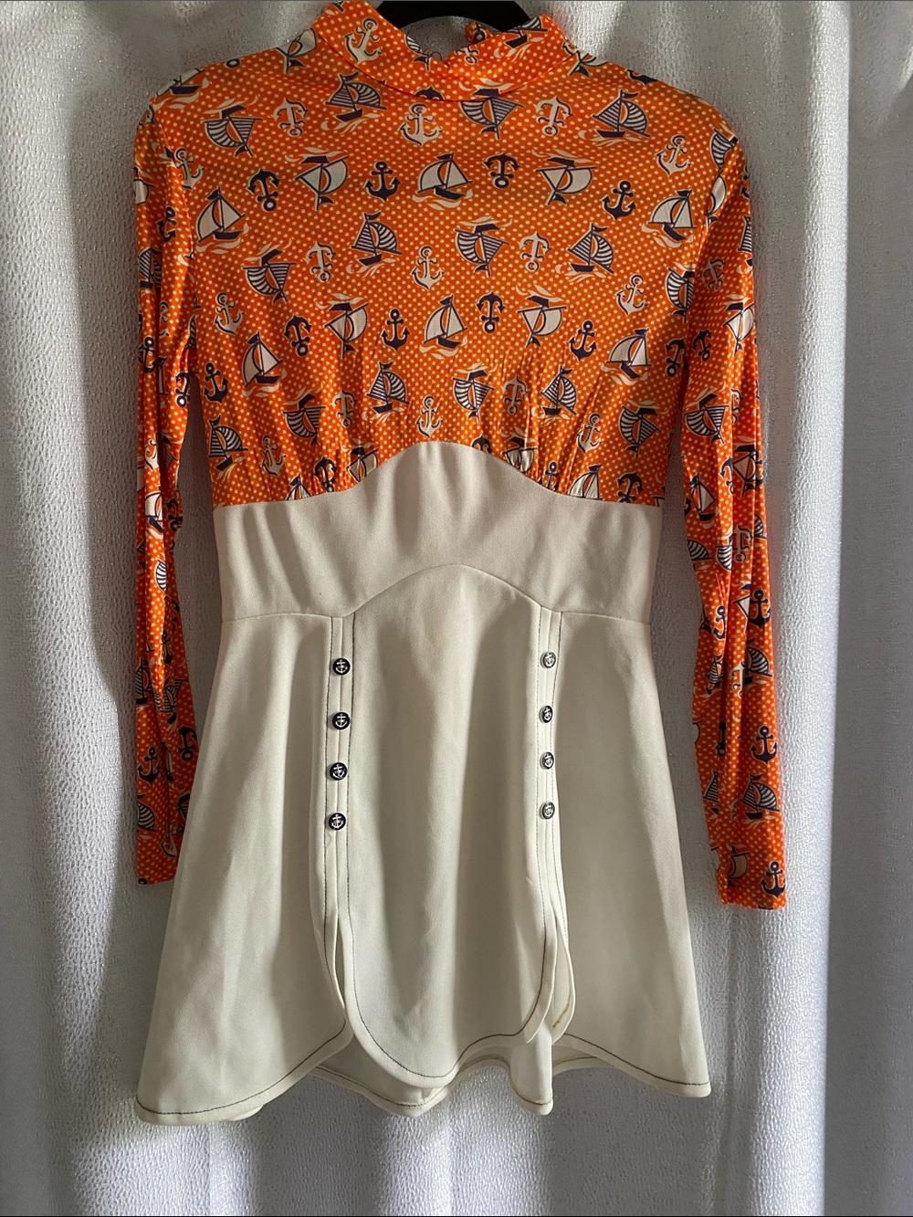Vintage/Retro Beeline Fashions 1960’s Sailor Mini Dress, Small